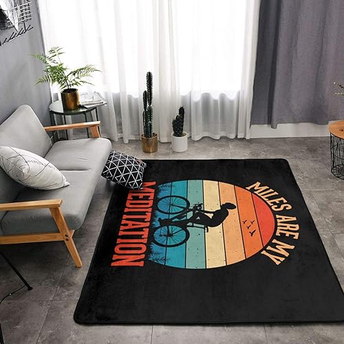 Miles are My Meditation Area Rug 63x48in Rugs for Living Room Indoor Floor Non-Slip Rug Washable Large Rug Indoor Decorative Carpet Yoga Floor Mat