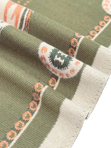 Women's Reversible Pashmina Shawl Wrap for Women Big Scarf Holiday Gifts - color: 04-green-orange-white