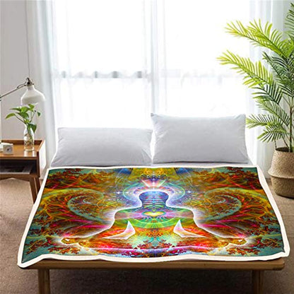 Heart Chakra Throw Blanket | Meditation Fleece Blanket | HeartSoul (Small) - size: Small