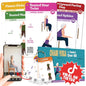 Chair Yoga for Seniors Over 60 Book and Chart, 30 Poses with Video Guide, Spiral Bound, Large Print, 30-Day Laminated Chart, Seated Exercises for Weight Loss, Flexibility - color: Chair yoga Card