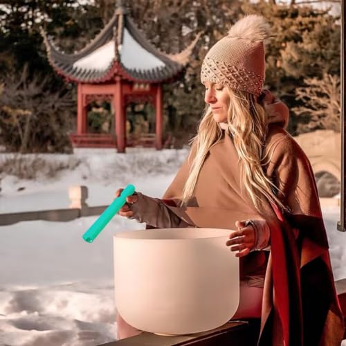 Singing Bowl Mallet Hollow Acrylic Silicone Rubber Striker Mallet for Playing Quartz Crystal Singing Bowls with Bundle Pocket(Green) - color: Green