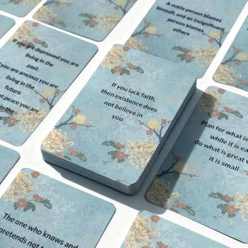 50 Strategic Wisdom Cards - Timeless Philosophy Deck for Leadership & Mastery - Premium High-Gloss Insight Deck for Executive Growth & Decision Making - Elegant Gift for Success (Blue) - color: Blue