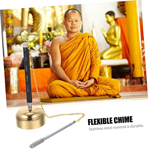 POPETPOP Flexible Telescopic Buddhist Chime for Temple Rituals Meditation Sound Handbell Instrument Clear Crisp Knocking Sturdy Material Buddha Utensil for Prayer and Dharma Use