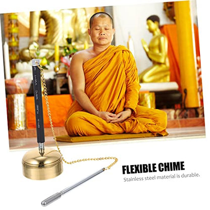 POPETPOP Flexible Telescopic Buddhist Chime for Temple Rituals Meditation Sound Handbell Instrument Clear Crisp Knocking Sturdy Material Buddha Utensil for Prayer and Dharma Use