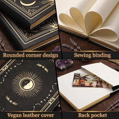 Lined Journal for Women Men, 192 Pages A5 Notebook Journal, Hardcover Notebook with 100Gsm Thick Pages, Leather Note Book for Writing, Travel, Business, Office, Prayer 5.7 x 8.3,Black - color: Black, style: Lined