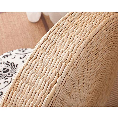 Emivery Woven Straw Cushion Tatami Floor Sitting Pillow Round Woven Yoga Mat for Home Dining Room Outdoor Garden Decor 15.7 inches