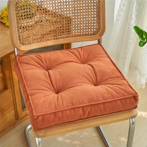 Meditation Floor Cushions 17in Square Large Pillows Seating for Adults Large Square Sitting Pillows for Tatami Living Furniture Chair Cushions Orange - color: Orange