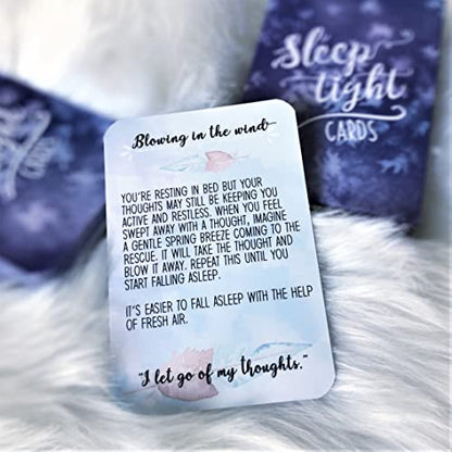 Sleep Tight Cards – 45 Meditation and Mindfulness Cards - Calm Down and Relax & Relief Stress and Anxiety - Self Care, Therapy & Counseling Tool