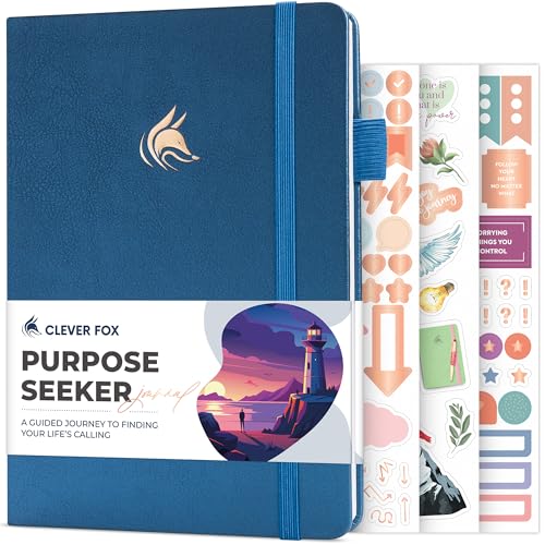 Clever Fox Purpose Seeker Journal – Guided Manifestation & Life Reflection Planner for Daily Self-Exploration, Goal-Setting & Gratitude (Mystic Blue) - color: Mystic Blue
