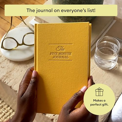 Intelligent Change The Five Minute Journal, Original Daily Gratitude Journal 2025, Manifestation Journal for Mindfulness, Undated Daily Journal with Gold Foiling, Plastic-Free, Yellow - color: Sunshine Yellow