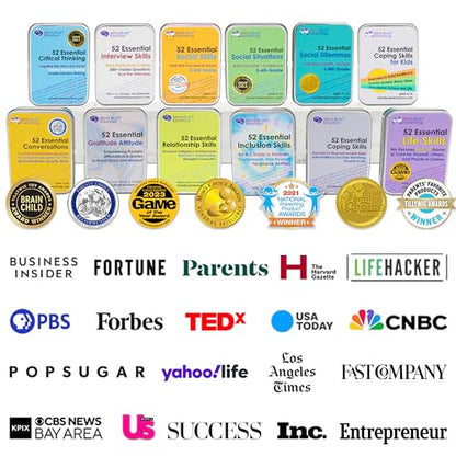 Mind Brain Emotion 52 Essential Coping Skills Cards - Self Care Exercises for Stress and Social Anxiety Relief - Resilience, Emotional Agility, Confidence Therapy Games for Teens, Adults