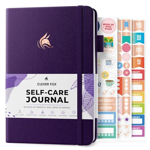Clever Fox Self-Care Journal – Daily Reflection Notebook – Mental Health & Personal Development Planner, Meditation & Mood Log, A5 (Purple) - color: Purple, size: A5 (5.8'' x 8.3'')