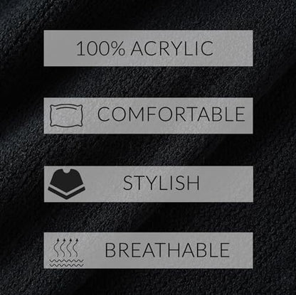 Ferand Shawl Wraps for Women, Cozy Lightweight Poncho Cape with Pockets, Warm for Fall Winter Travel - color: Black