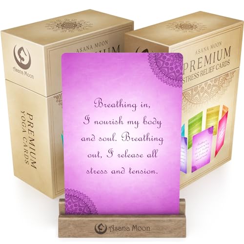 Yoga Cards and Stress Relief Cards Bundle – Yoga Sequencing Deck and Stress Relief Deck with Exercises on Mindfulness, Meditation, Anxiety Relief, and Relaxation