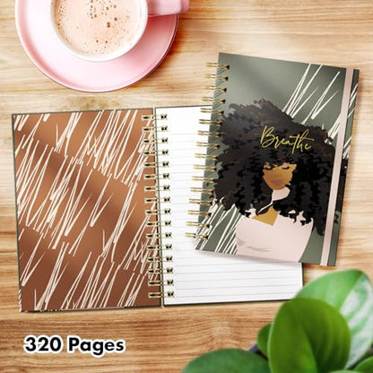 Designer Greetings, Designer Papers Flex Cover Journal with Elastic Band, Curly Queen - 320 Pages (6” x 8.25”) - Back-to-School Supplies, Creative Writing, Personal Notes - style: Curly Queen