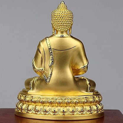 Sculpture Tabletop Statue Figurine Zen Brass Sculpture Statue Decoration Shakyamuni Buddha Statue and Meditating Peace Harmony Sculpture Mini Office Unique Gift