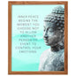 Buddhism Buddha Statue Art Print FRAMED - Inspirational Motivational Zen Quote Wall Decor for Bathroom, Home, Apartment, Spa, Yoga or Meditation Room, Unique Gift for New Age Women - 8x10 Blue Picture - size: 8"L x 10"W, style: Framed