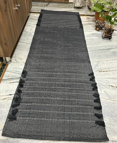 Generic Handcrafted Bohemian Style Grey Color Organic Cotton Mat For Adults & Seniors Meditation Yoga Fitness and Prayer Use