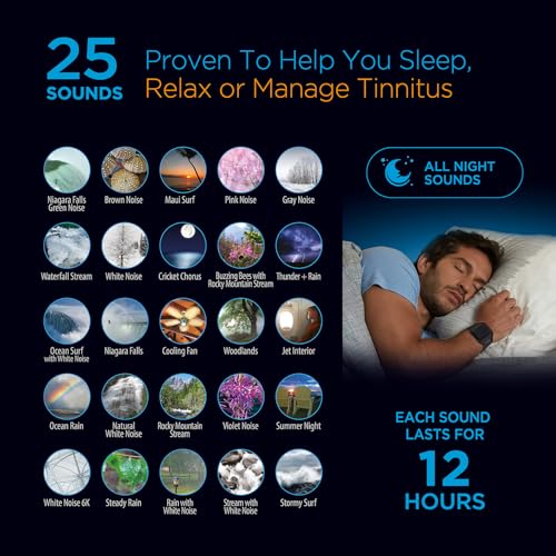 Sound Oasis® Bluetooth® Tinnitus Sound Therapy System® – 25 Built-in Tinnitus Relief & Relaxation Sounds, Extended 12-Hour Sound Tracks, Rechargeable Bluetooth Speaker for Sleep & Sound Masking - size: BST-80-25T