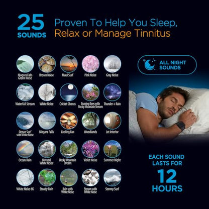 Sound Oasis® Bluetooth® Tinnitus Sound Therapy System® – 25 Built-in Tinnitus Relief & Relaxation Sounds, Extended 12-Hour Sound Tracks, Rechargeable Bluetooth Speaker for Sleep & Sound Masking - size: BST-80-25T