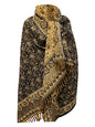 LUXURY HANDMADE OVERSIZE BLACK YELLOW COLOUR Yak Wool Shawl MEDITATION Blanket stole unisex Travel Wrap Soft gift for her