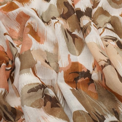 YOUR SMILE Large Boho Scarf for Women Lightweight Floral Printed Scarves Fall Winter Fashion Fringed Shawl wraps - color: 30