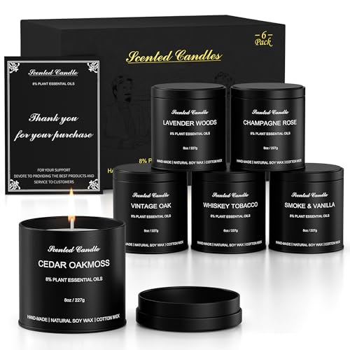 Men’s Scented Candles Set – Soy Wax Aromatherapy Candles for Men, Masculine Scented Candles with Essential Oils, Long Lasting Strong Scent, Luxury Gift Candles for Men,Dad,Him (48oz) - size: 48oz