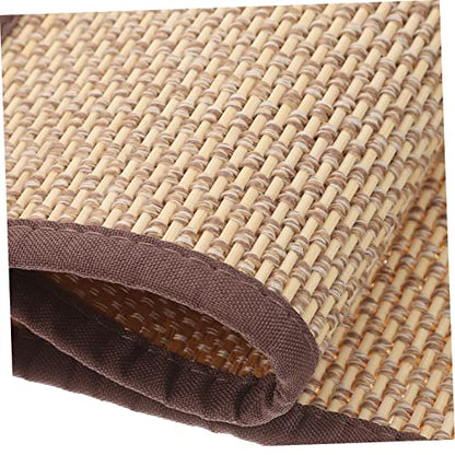 GARVALON Woven Meditation Cushion 30 * 40CM Natural Bamboo Floor Mat 1.5CM Thick Seating Pad for Yoga Home and Outdoor Use