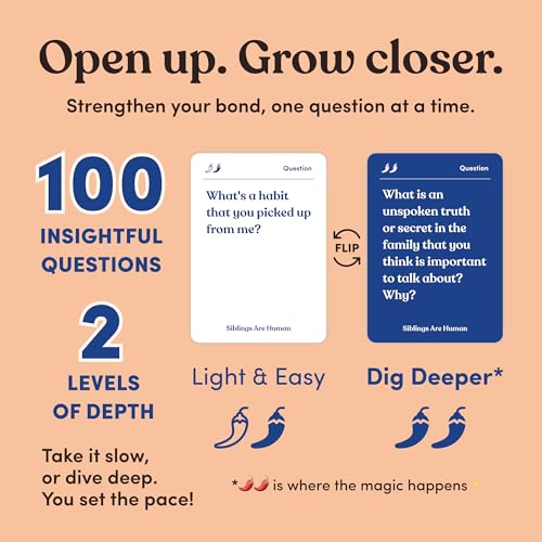 Siblings are Human | 140 Conversation Cards to Help Deepen Sibling Relationships | Card Game for Bonding & Communication | Therapy for Adults - style: Siblings Are Human