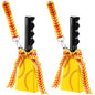 2 Pack Cow Bells with Handle & Wrist Strap Ribbon Bows Loud Cowbell Noise Makers for Sporting Events, Games, Cheer, Graduations, Team(Softball)