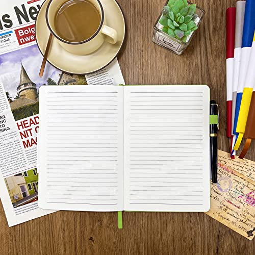 Notebook Journal, College Ruled Notebook Lined A5 160 Pages,Hard Cover Journals for Writing, Notebooks for Work Office School Women Men,5.7 inches x 8.4 inches(Green) - color: Green
