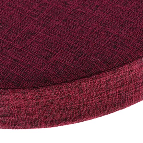 6cm Portable Round Yoga Meditation Cushion - Weight Breathable Linen, Perfect for Home and Outdoor Exercise - Wine Red