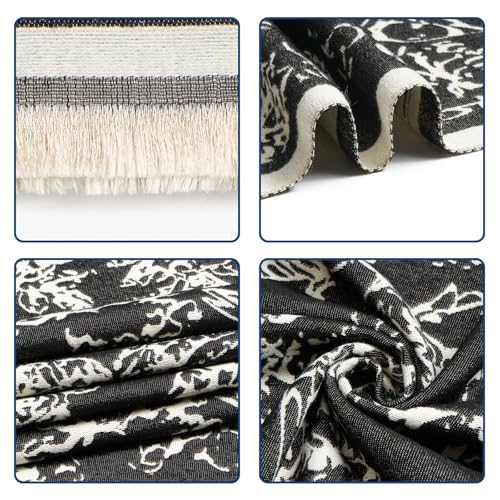 QIUTIMIY Pashmina Shawl Wraps for Womens Winter Scarf Reversible Pattern Designer Ladies Shawls and Wraps for Evening Dresses - color: Flower8-black
