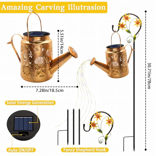 Solar Watering Can with Lights, Birthday Gifts for Mom Women Mother's Day, Outdoor Garden Decor Sunflower Solar Garden Lights for Outdoor Pathway Yard Lawn Patio, Waterproof Gardening Decorations - style: Sunflower