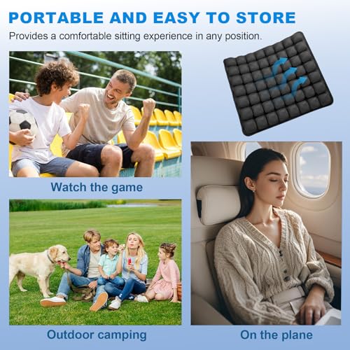 Travel Seat Cushion, Airplane Seat Cushion for Long Flights, Easy to Carry, 3D Inflatable Cushion for Wheelchair, Travel,Driving,Office Work