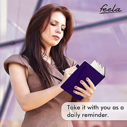 feela 24 Pack Journal Notebook Bulk for Work, Business Notebook Hardcover Lined Writing Journal with Pen Holder for Men Women Note Taking, with 24 Black Pens, 120 GSM, 5.1”x8.3”, A5, Purple - color: 24 Purple