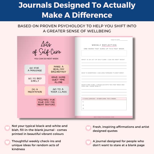 Gratitude Journal For Women - Guided Daily Journals For Self Care , Health , Wellness , Discovery , Mindfulness , With Personal Reflection Prompts , Positive Quotes & Affirmations - color: Blue Shimmer