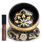 AKLOT HandMade Meditation Singing Bowl: Tibetan Sound Bowl Set with Pure Tone, Sound Bath Bowl with Cushion, Mallet, Spiritual Gift for Chakra Clearing, Mind Healing, Yoga, Prayer, Relaxation (4 Inch) - color: 4inch Black