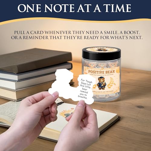 Class Of 2026 Positive Bear Jar, 60 Positive Affirmation Cards, Funny Graduation Gifts 2026 for Daughter Son Him Her College High Middle Congrats Grad Gifts for Friends Student - color: Positive Bear