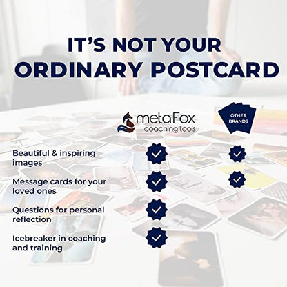 metaFox - 52 Inspirational Cards, Positive Affirmations Cards & Motivational Postcards, Picture Cards For Daily Inspiration, Mindfulness Cards, Affirmation Deck For Reflection, Fresh Perspectives