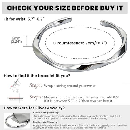 3 Pcs Silver Bracelets for Women, Simple Minimalist Stainless Steel Bangle Set,Women's gift jewelry