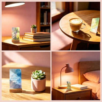 Botanical Affirmation Cards for Women – 64 Floral Self-Love & Healing Cards with Wooden Display Stand – Daily Mindfulness & Emotional Wellness Gift for Women, Best Friend, Sister
