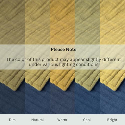 Salt Earth 100% Cotton Muslin Blanket, Gauze 55"X75" Twin, 6 Layered for Couch, Bed, Living Room, Home, Lightweight & All Season Blankets & Throws, Easy wash, Skin Friendly (Dress Blue/Mosstone) - color: Dress Blue / Mosstone, size: 55"X75" Twin