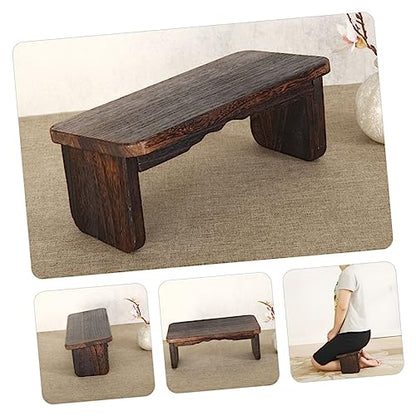 Foldable Meditation Stool Portable Wooden Stool Kneel Mat for Meditation