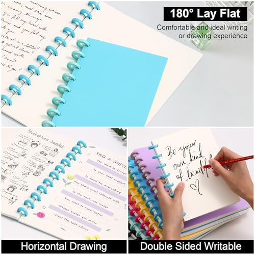 Blank Spiral Notebook For Women Blank Spiral Journal No Lines Blank Pape Notebook Spiral Sketchbook 2pcs A5 Journal 160 Pages 5.6 × 8.2 Inch Unlined Journaling, Sketch book , Note Taking | Gift Artists for Drawing Office School Home (Blue+Purple)2pcs - si