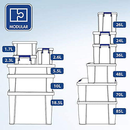 BANKERS BOX ProStore Plastic Storage Box - 70 Litre (Int. Dimensions 30 x 58 x 38.5 cm)