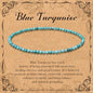 BONNY BOXX Natural Genuine Gemstone Faceted Round Beads Bracelets, 3mm Adjustable Stretchy Tiny Faceted Black Tourmaline Bracelet, Healing Crystal Reiki Chakra Dainty Jewelry Fashion Gifts - color: Blue Turquoise