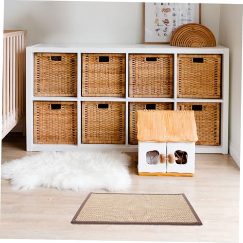 GARVALON Woven Meditation Cushion 30 * 40CM Natural Bamboo Floor Mat 1.5CM Thick Seating Pad for Yoga Home and Outdoor Use
