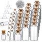 Geiserailie 45 Pcs Mini Glass Bottles with Cork Stoppers Spell Jar Mini Glass Vials Potion Bottles Clear Wishing Jars with 50 Eye Screws 3 Funnels for Party Favors DIY Art Crafts Decoration(Medium) - size: Medium