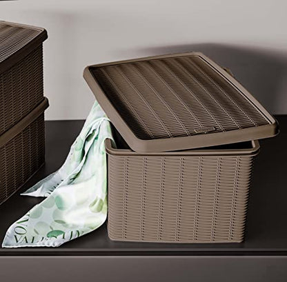 Stefanplast Elegance Storage Box, Dove Grey, 29 x 39 x 21 cm - color: Dove Grey, size: 29 x 39 x 21 cm